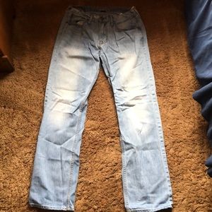 American eagle 32x34 straight jeans faded
